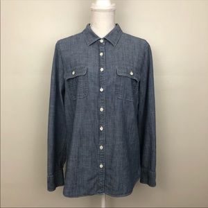 J. Crew The Perfect Shirt Denim Chambray Button Up